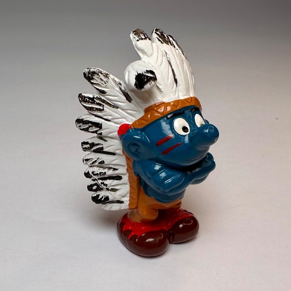 Vintage Schleich Indian Smurf Figure (1981) – Hong Kong Made - Picture 7 of 9